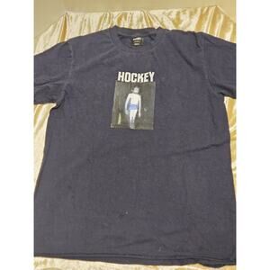 Hockey Skateboards T Shirt Navy Blue Mens Sz M AVE Skater Ben Kadow Graphic